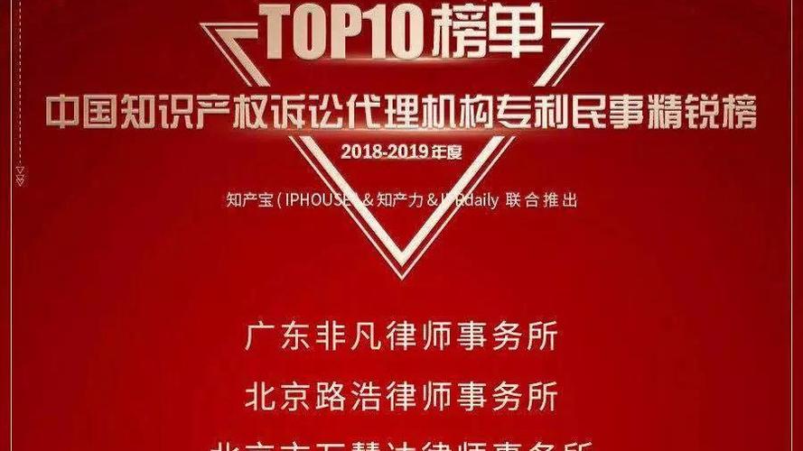 喜讯！北京路浩荣登中国知识产权诉讼代理机构专利民事精锐榜